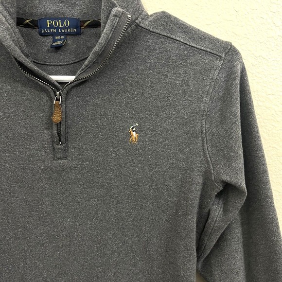 Polo Ralph Lauren Boys Sweatshirt Size M 10-12 1/4 Zip Pullover Gray - Picture 3 of 8